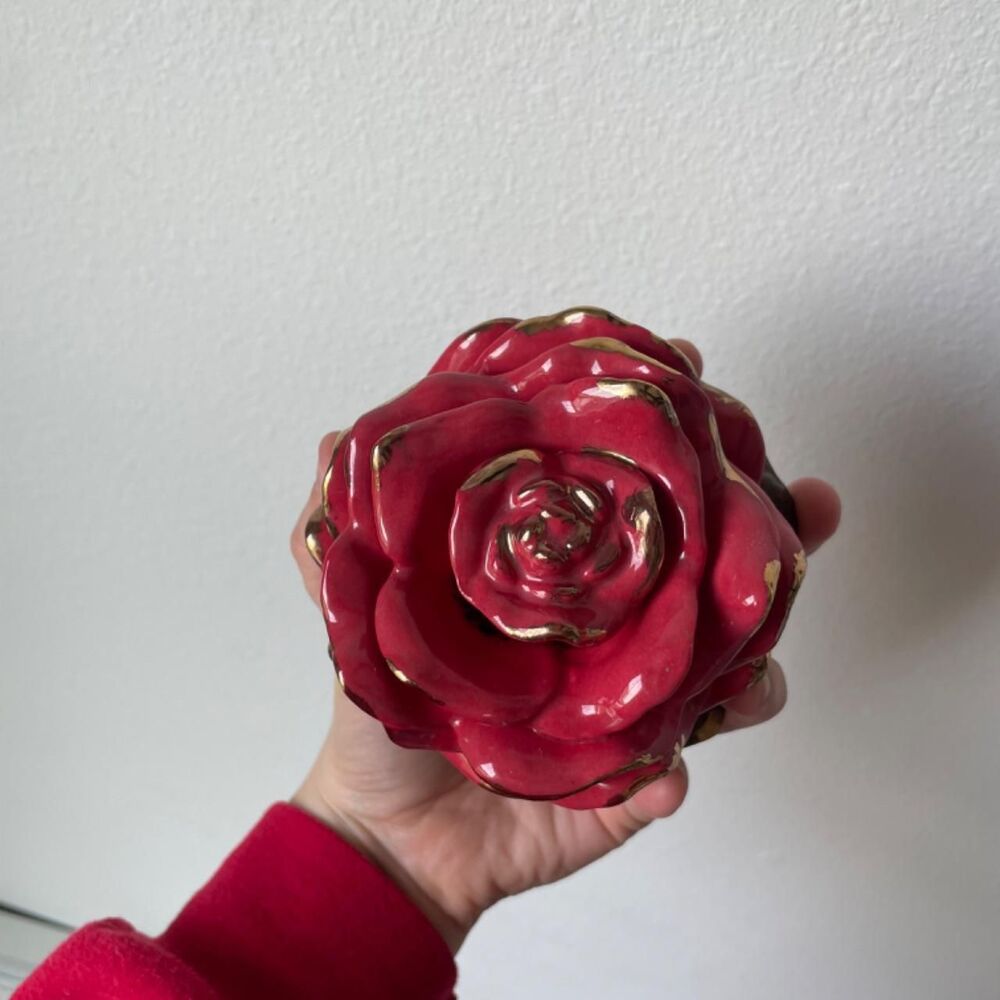 CERAMIC ROSE GOLD RIMMED LOCAL ARTIST - Picture 2 of 3